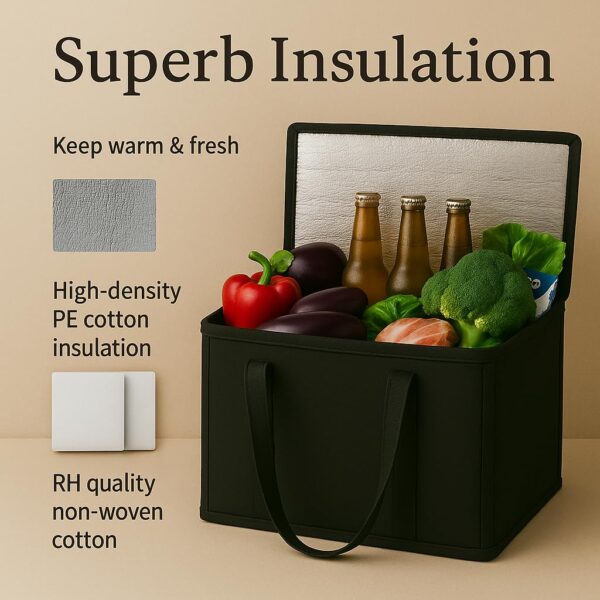 LARGE INSULATED THERMAL DELIVERY BAG - HOT & COLD FOOD CARRIER BEST FOOD BAG